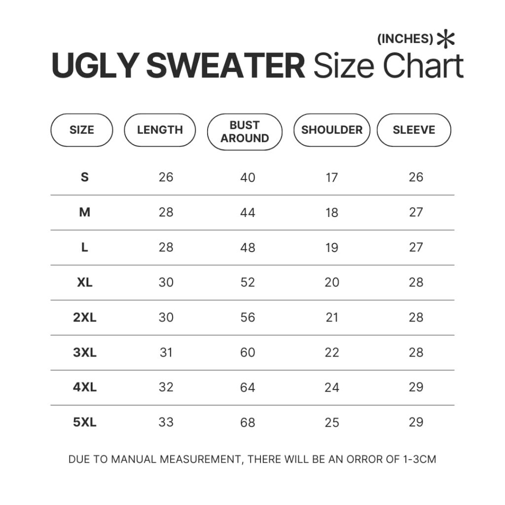 Ugly Sweater Size Chart - Cyberpunk 2077 Shop