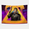 Cyberpunk Male Protagonist City Neon Tapestry Official Cow Anime Merch