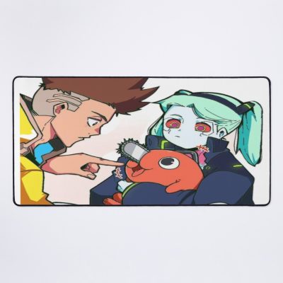 Cyberpunk Edgerunners - David And Rebecca Playing With Pochita Mouse Pad Official Cow Anime Merch
