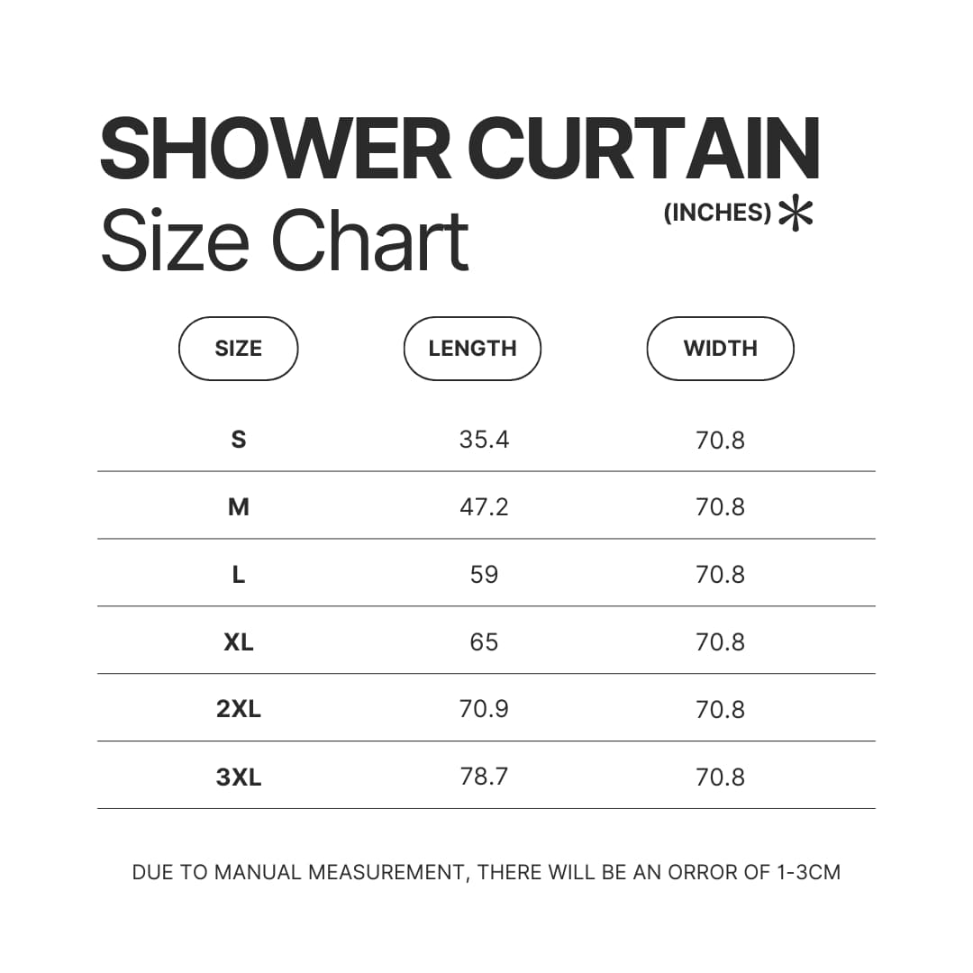 Shower Curtain Size Chart - Cyberpunk 2077 Shop