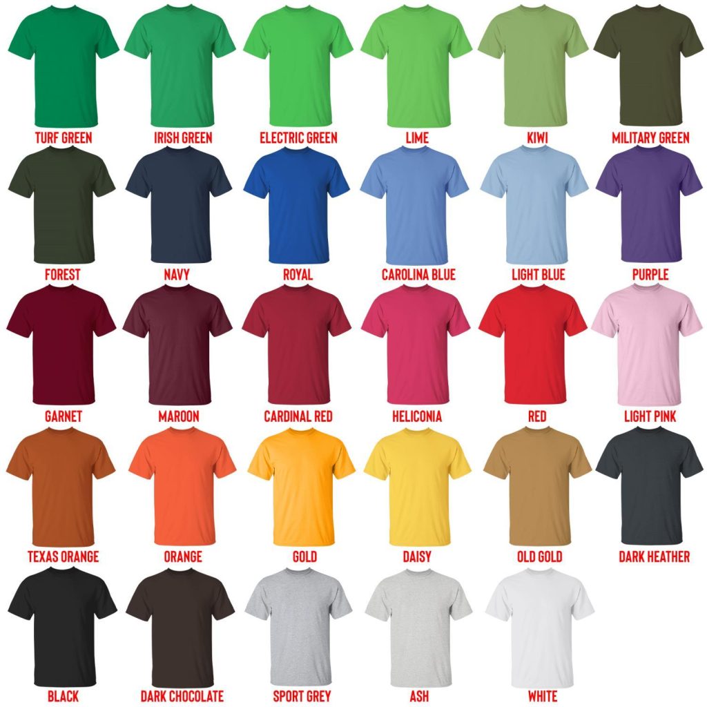 t shirt color chart 1 - Cyberpunk 2077 Shop