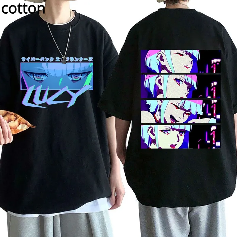 Japanese Anime Lucy Cyberpunk Edgerunners T shirts Harajuku Cartoon Printed Men Women Short Sleeves Graphic T 1 - Cyberpunk 2077 Shop
