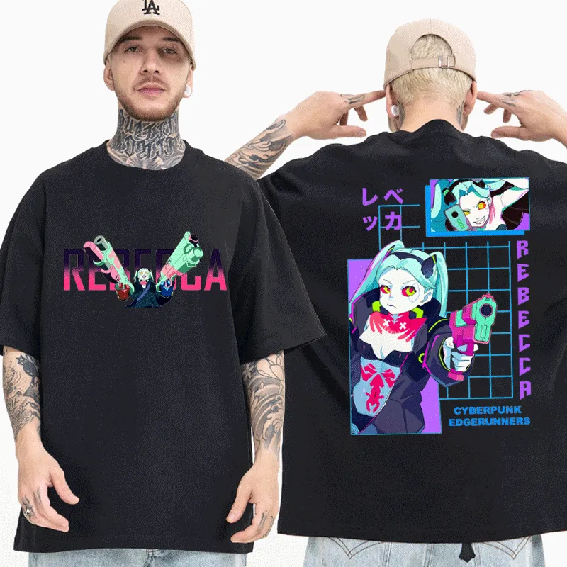 Japanese Anime Lucy Cyberpunk Edgerunners T shirts Men Women Summer Short Sleeves Cozy Oversized Harajuku Streetwear - Cyberpunk 2077 Shop