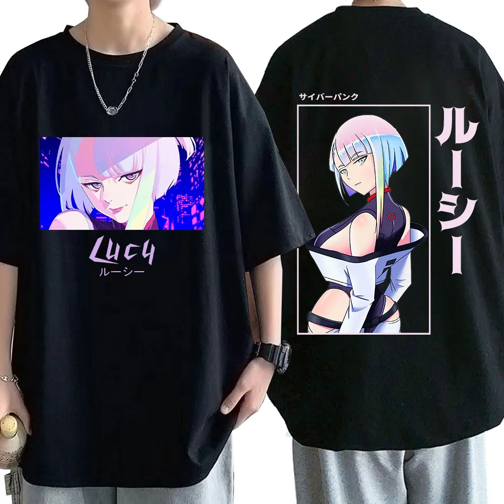 Summer Mens T shirt Anime Lucy Cyberpunk T shirts Harajuku Punk Tee Shirt Men Women s 1 - Cyberpunk 2077 Shop